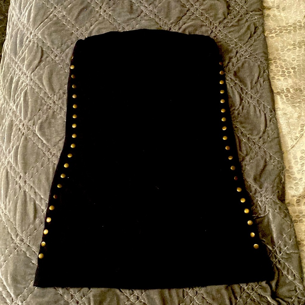 Elegant Black Mini Dress with Gold Accents